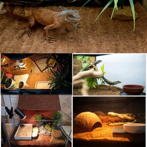 Hamiledyi Reptile Carpet 40" L x 16" W Natural Coconut Fiber Tortoise Carpet Mat for Pet Terrarium Liner Reptile Supplies for Lizard Snake Chamelon Turtle Bedding Bunny Rabbit Mat - size: 1 Pack/40 x 16 Inch