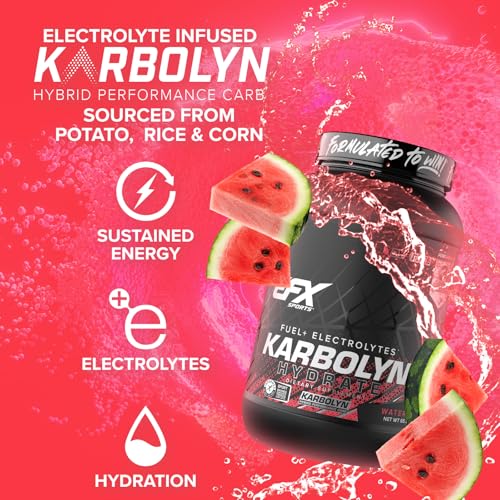 EFX Sports Karbolyn Hydrate | Carbohydrate Powder + Electrolytes | Sugar Free Sports Drink Mix | Fuel & Hydration | Stimulant Free | 66 Servings (Watermelon Wave)