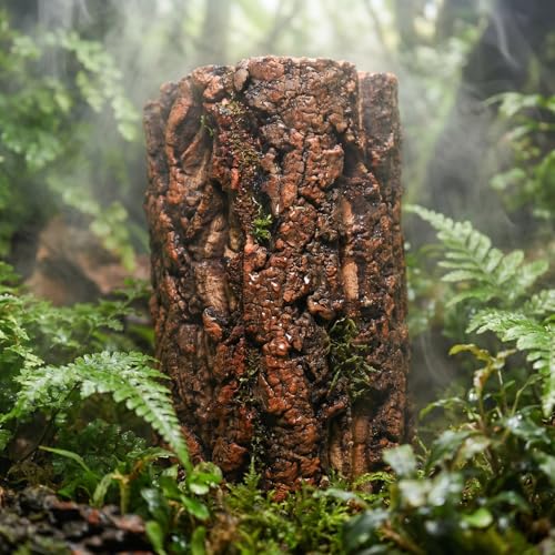 DECHOUS Natural Cork Round Reptile Hideaway - 7. 87x4. 7 Inch Terrarium Decor Tree Bark Reptile Hide Cave for Leopard Gecko Crested Gecko and Amphibians