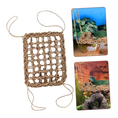 BESPORTBLE Reptile Hammock for Animals Woven Hanging Bed for Lizards Bearded Dragons Hamsters Easy to Install Design for Cozy Rest and Playtime Natural Grass Material