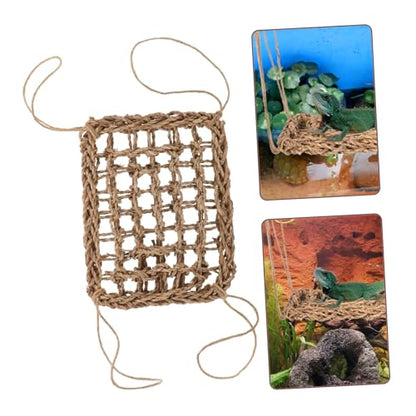 BESPORTBLE Reptile Hammock for Animals Woven Hanging Bed for Lizards Bearded Dragons Hamsters Easy to Install Design for Cozy Rest and Playtime Natural Grass Material