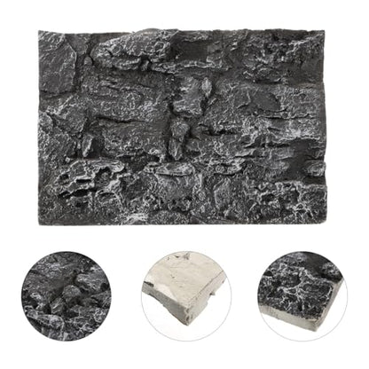 Zerodeko 3D Rock Aquarium Background Board 17.71X11.81X1.96In Reptile Tank Decorative Backdrop for Turtle Lizard Gecko Chameleon Fish Tank