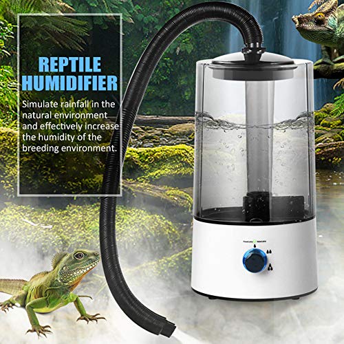 iayokocc Reptile Humidifier Reptile Fogger with Extension Hose, Automatic Terrarium Fogger for Lizard Tortoise Amphibians (US Plug)