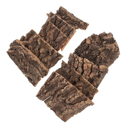 20pcs Terrarium Tree Bark Decor for Reptile Tanks Natural Aquarium Background Bark Decoration Habitat for Lizards and Snakes Random Shapes - size: 10.00X9.00X0.50CM
