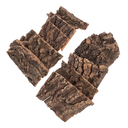 20pcs Terrarium Tree Bark Decor for Reptile Tanks Natural Aquarium Background Bark Decoration Habitat for Lizards and Snakes Random Shapes - size: 10.00X9.00X0.50CM