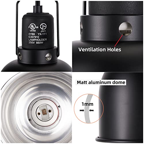DXOPHIEX 5.5inch Deep Dome Reptile Heat Lamp Reptile Light Fixture UVB Light Fixture Max 100W for Bearded Dragon, Turtles, Snake and Lizard Terrarium - size: 5.5inch deep dome
