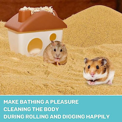 Sukh Hamster Desert Sand 15OZ - Fine Sand Bath for Reptile Hermit Crab Dwarf Hamster Chinchilla Gerbil Turtle as Zoo Med Repti Sand Substrate Hamster Bedding Cleaning Supplies Odor Control Hides Dig - color: Brown