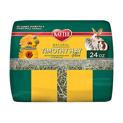 Kaytee All Natural Timothy Hay Plus Marigolds for Guinea Pigs, Rabbits & Other Small Animals, 24 Ounce - size: 1.5 Pound (Pack of 1)
