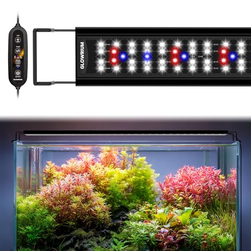 GLOWRIUM Aquarium Light, LED Full Spectrum Freshwater Fish Tank, infinitely dimmable, Fish Tank Light with auto-on/Off Timer (36-41 in) - size: 36-41 in