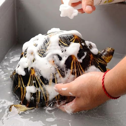 Tortoise Shell Cleaner - Turtle Reptile Safe Cleaning Spray, 120ml Soft Bristle Brush Head, Easy Polishing, Aquarium Care | Compact Travel Friendly Bottle, Home Terrarium Accessory Complete Kit