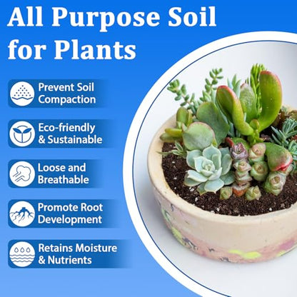 Halatool 3QT Indoor Potting Soil for Plants Orchid Potting Mix Garden Top Succulent Bonsai Soil for Aloe Vera Houseplants Flowers Vegetables & Herbs - size: 3 qt