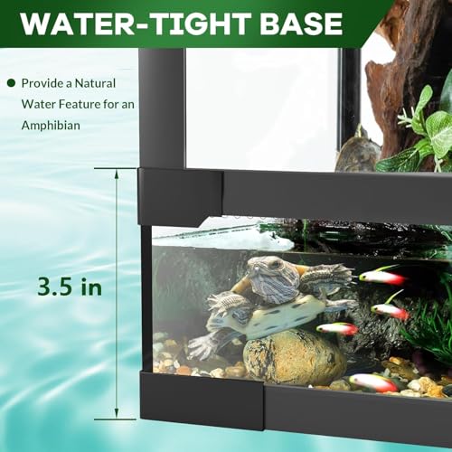 34 Gallon Reptile Tall Glass Terrarium 24" X 18" X 18" - Anti-Escape Design, Dual-Climate Water-Tight Base for Easy Maintenance,Reptile Enclosure with Top Screen Ventilation - size: 24x18x18 inch
