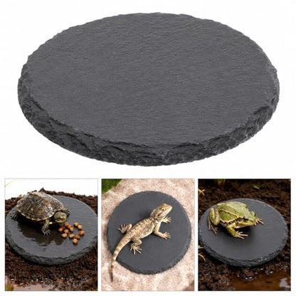 Slate for Reptiles Reptile Basking Platform 3.9Inch Turtle Basking Platform Bearded Dragon Slate Basking-Platforms Bearded Dragon Accessories for Lizards, Chameleons, Geckos, Turtles, Reptile