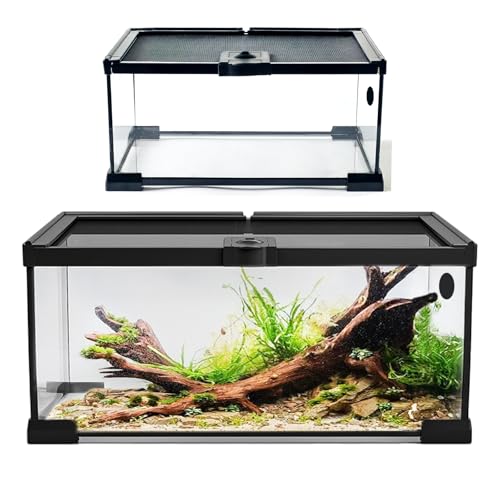10 Gallon Glass Reptile Tank 20"x12"x10" – Bearded Dragon Tank, Leopard Gecko Tank, Snake Cage, Turtle Tank, Frog Tank, Reptile Enclosure - size: 20*12*10in
