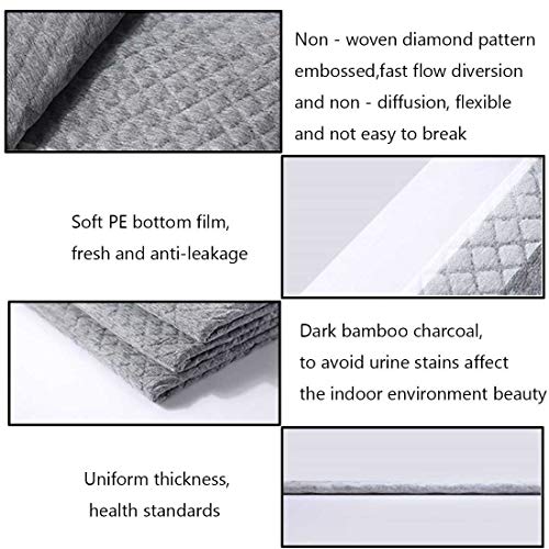 kathson 50PCS Rabbit Pee Pads Disposable and Rabbit Litter Box with Drawer All Absorb Black Carbon Odor Control Quick-Dry Surface for Puppy Guinea Pig Kitten Hedgehog Small Animals