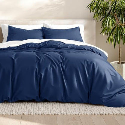 Bare Home Bedding Duvet Cover Extra Long Size - Premium 1800 Super Soft - Lightweight, Cooling Duvet Cover - Soft Breathable Bedding (Twin/Twin XL, Dark Blue) - color: 15 - Dark Blue (No Comforter), size: Twin/Twin XL