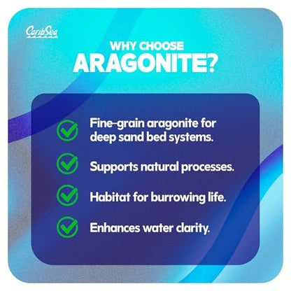 Carib Sea Aragonite Aquarium Sand - 10 lbs - Natural Substrate for Marine & Reef Tanks, Supports pH Balance, Enhances Coral Growth & Water Clarity