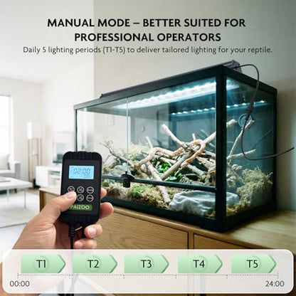 PAIZOO LED UVB Light for Reptiles, 16" UVA UVB Reptile Light with Controller, Auto and Manual Modes, Full Spectrum Reptile Lamp Bar Ideal for Bearded Dragon, Lizards, Snakes, Turtles, 14W - size: PZUV-40B (1-Pack)