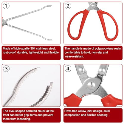 Reptile Feeding Tongs, 15 Inch Snake Feeding Tongs Anti-Skid Easy-Grip Extra Long Tweezers for Terrarium Corn Ball Python Accessories Axolotl Bearded Dragon Feeding Supplies