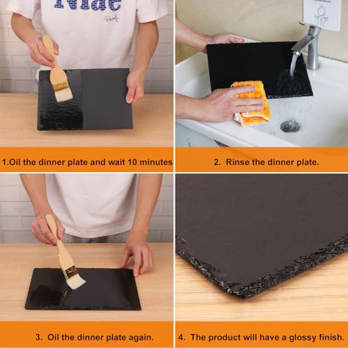 8 Pack 12 x 8 Inch Slate Cheese Boards, Black Rectangle Slate Charcuterie Boards, Natural Charcuterie Stone Plates for Parties, Gifts, and Special Events, Cheese, Sushi, Food. - size: 8 Pack 12 x 8 Inch