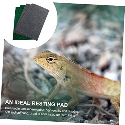 4pcs Reptile Carpet Substrate Liner Mat for Lizards Turtle Absorbent Washable Non-Abrasive Habitat Mats Grey for Terrarium Flooring