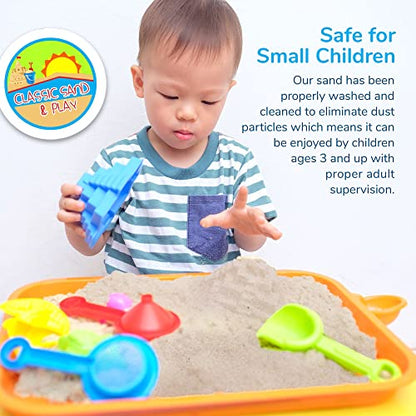 Classic Sand and Play Sand for Sandbox, Table, Therapy, and Outdoor Use, 20 lb. Bag, Natural, Non-Toxic, Wet Castle Building for Creativity and Stimulates Sensory Skills - size: 20 lb