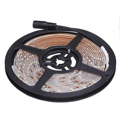 Water-Resistance IP65, 12V Waterproof Flexible LED Strip Light, 16.4ft/5m Cuttable LED Light Strips, 300 Units 3528 LEDs Lighting String, LED Tape(White) Power Adapter not Included - color: 1*16.4ft 3528 Cold White
