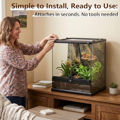 Enclosures Lid Clip Compatible with Exo Terra, Suitable for Terrariums and Animal Cages, Easy-Lock Frame 6Pcs