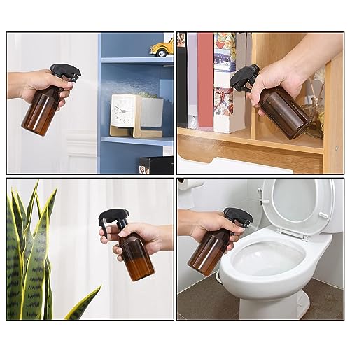 2 Pack Plastic Spray Bottles, 10oz Refillable Empty Spray Bottles for Cleaning,Hair Spray Bottles with Adjustable Nozzle,Spray Bottles for Cooking,Plants,Essential Oils,Hair,Cleaning Solutions - color: Brown