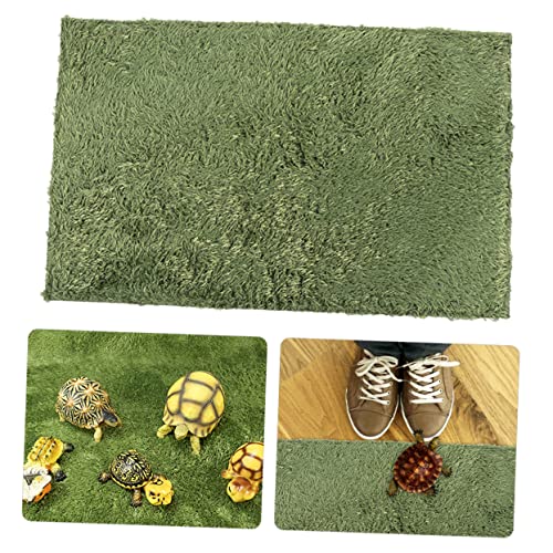 BESPORTBLE Reptile Carpet Mat for Terrarium Washable Lawn-Shaped Reusable Liner for Tortoises Bearded Dragons and Amphibians Easy to Cut and Install Moisture Protection