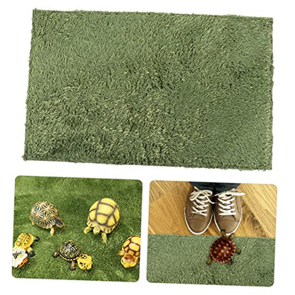 BESPORTBLE Reptile Carpet Mat for Terrarium Washable Lawn-Shaped Reusable Liner for Tortoises Bearded Dragons and Amphibians Easy to Cut and Install Moisture Protection