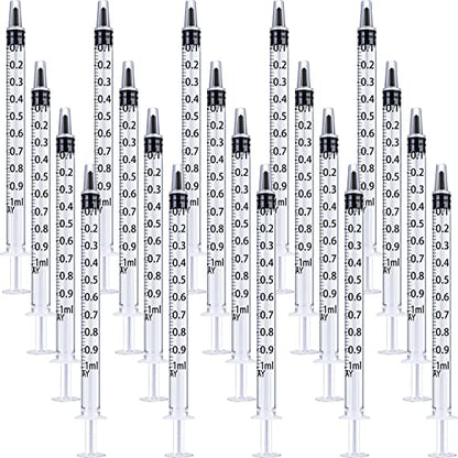 Frienda 20 Packs Large Plastic Syringe Measuring Syringe Tools Dispensing Multiple Uses (1 ml) - size: 1 ml