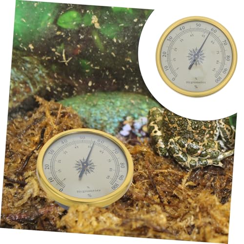 Analog Hygrometer 72mm Round Gold Humidity Gauge 2% rh Resolution Mechanical Indoor Wall Mount for Terrarium Cigar Humidor Sauna