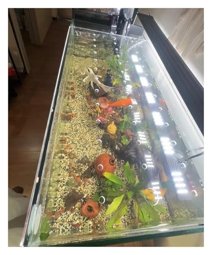 Acrylic Aquarium Anti-Jump Cover, Cat-Proof Terrarium Lid, Fish Tank Top Mount Hood with Hole, 8-20 Inch Wide (L40xW20cm/15.7x7.9in) - Prevents Fish Escape - size: L45xW25cm/17.7x9.8in