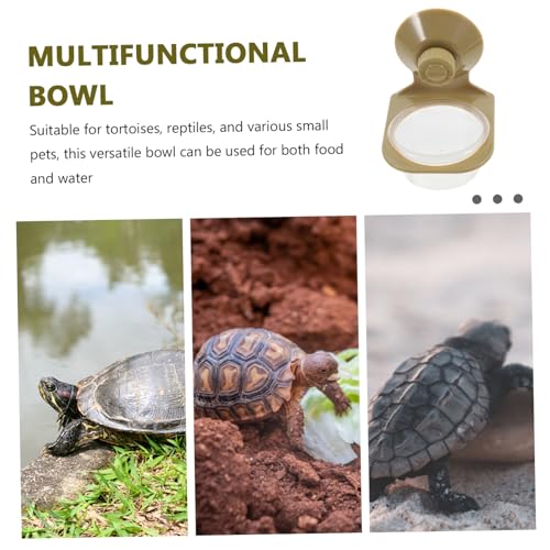 POPETPOP Reptile Feeding Cup Suction Cup Food and Water Dish for Tortoises Geckos and Lizards Easy Clean Spacious Design Tip Function for Terrarium Use