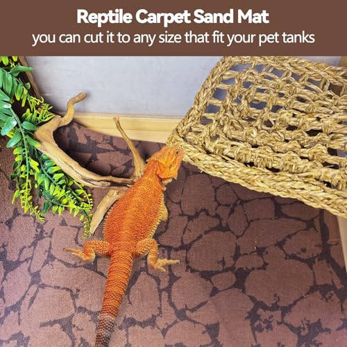 BNOSDM 2 PCS Reptile Carpet Mat Terrarium Liner Bedding Reptile Cage Mat Supplies for Tortoise Lizard Leopard Gecko Snake Chameleon 39.4" x 19.7" - size: XL（2PCS）：39.4 x 19.7 IN