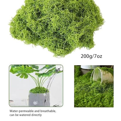 Fake Green Moss for Decorating, Artificial Moss for Aquarium Model Crafts Table Centerpieces Decor (Green, 200g/7oz) - size: 200g/7oz