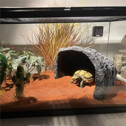 Large Realistic Rock Reptile Hide Cave, Terrarium Aquarium Decor Hideout for Bearded Dragons, Lizards, Snakes, Geckos, Turtles & Tortoises