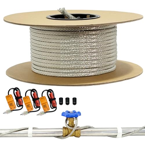 300' HTM Braid Self Regulating Heating Cable Mobile Home Heat Tape Water Pipes Freeze Protection & Freeze Free Connector Kit - Plug and End Seal *3 - style: 300 Kit