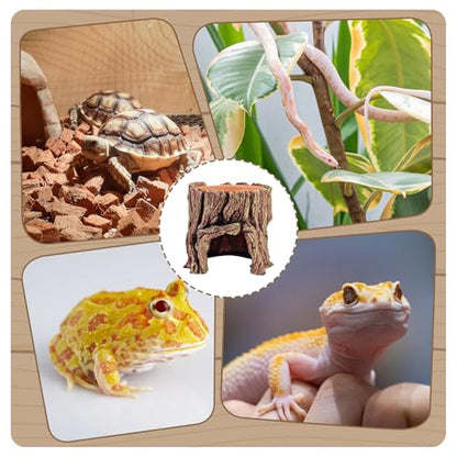 Reptile Hide Cave, 2 in 1 Reptile Humid Hide with Detachable Clay Water Basin, Resin Terrarium Decorations for Leopard Gecko, Crested Gecko, Lizard, Snake, Crabs