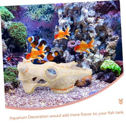 Hemoton Reptile Hideout Skull Decor Resin Molding for Aquarium and Terrarium for Fish and Turtles Unique Home Decoration for