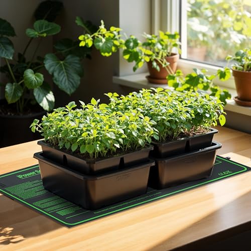 iPower Durable Seedling Heat Mat Warm 10" x 20" Hydroponic Heating Pad Waterproof for Seed Starting Greenhouse and Germination - size: 10" x 20", style: 1 Pack