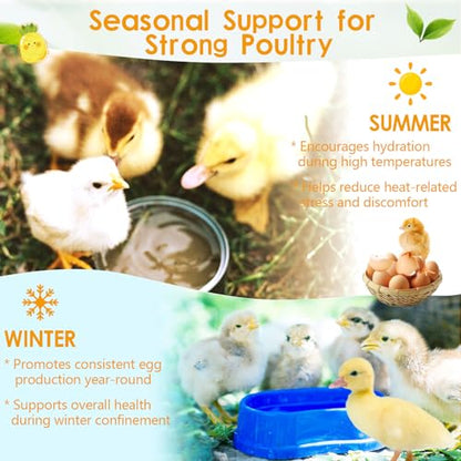 Yakucho Chicken Electrolytes for Water, Poultry Vitamins with Probiotics, Hydration, Immunity & Digestive Support, for Chicks, Adult Birds, Chickens, Ducks & Turkeys, 8.8oz Chicken Supplement Powder