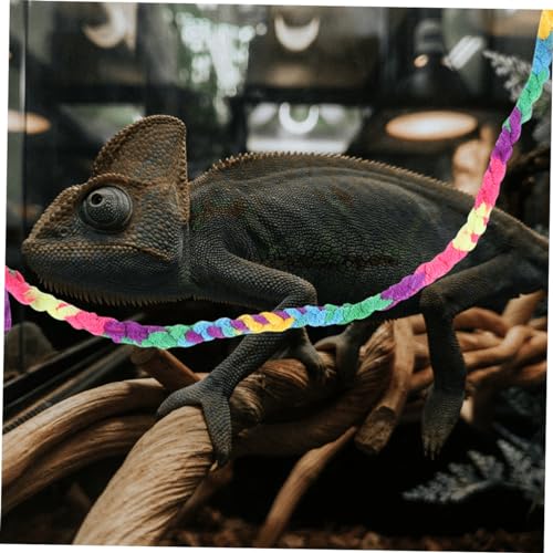 Toyvian 2pcs Decorative Reptile Rope Climbing Vines for Lizards Geckos and Snakes Durable Cotton Habitat Accessories for Reptile Terrarium Decoration
