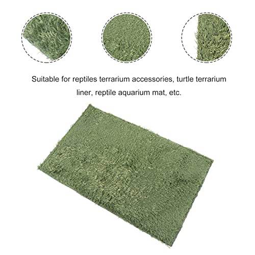 Mikikit 2pcs Tortoise Carpet Moss Reptile Mat Durable Washable Liner for Lizard Supplies for Amphibians and Turtles Substrate for Reptile Health