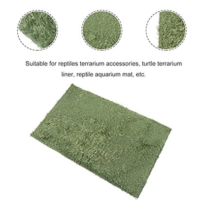 Mikikit 2pcs Tortoise Carpet Moss Reptile Mat Durable Washable Liner for Lizard Supplies for Amphibians and Turtles Substrate for Reptile Health