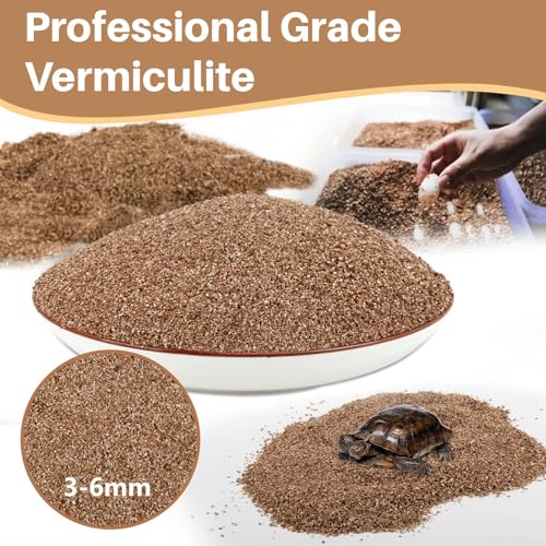 MAQIHAN Vermiculite for Reptiles - 14OZ Vermiculite Terrarium Reptiles Reptile Substrate Reptile Bedding Reptile Sand for Egg Incubator, Bearded, Gecko, Hermit, Snake, Tortoise, Turtle, Plants