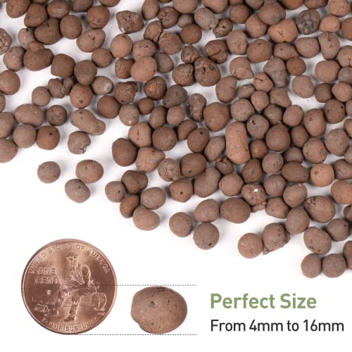 GASPRO 10lb LECA Expanded Clay Pebbles for Plants, Hydroponics, Aquaponics, 100% Natural Leca Balls for Soil Root Development, Orchid Potting Mix, Drainage and Reusable, 4-16mm