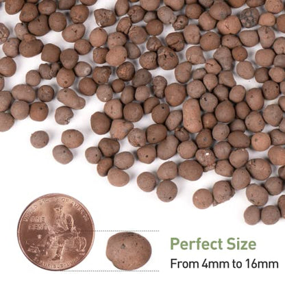 GASPRO 10lb LECA Expanded Clay Pebbles for Plants, Hydroponics, Aquaponics, 100% Natural Leca Balls for Soil Root Development, Orchid Potting Mix, Drainage and Reusable, 4-16mm