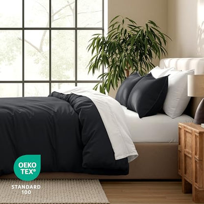 Bare Home Bedding Duvet Cover Extra Long Size - Premium 1800 Super Soft Collection - Lightweight, Cooling Duvet Cover - Soft Breathable Bedding (Twin/Twin XL, Black) - color: 02 - Black (No Comforter), size: Twin/Twin XL